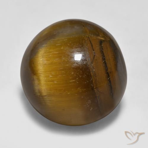 11.89 ct Brown Tiger's Eye Stone, Natural Tiger's Eye in Drilled Sphere Shape for Sale