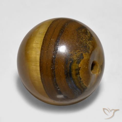 Tiger's Eye Gemstone in 12 mm (calibrated) Size for Sale, Tiger's Eye Stone in Cedar Brown Color