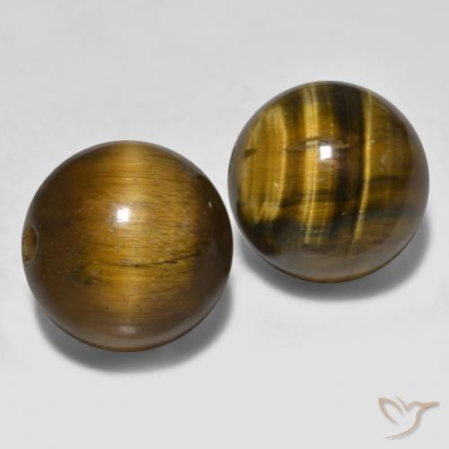 23.5 ct Drilled Sphere Tiger's Eye, 12.2 mm From India, Photo A