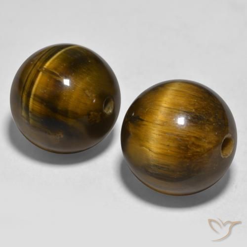 Tiger's Eye Gemstones in 12 mm (calibrated) Size for Sale, Tiger's Eye Stones in Warm Brown Color