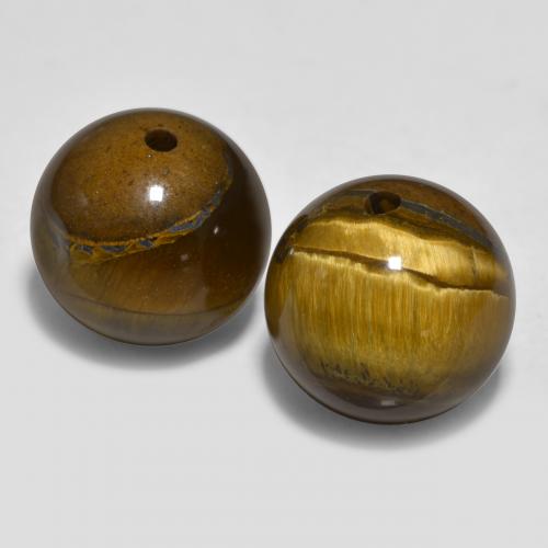 Warm Brown Tiger's Eye Gem - 8.5ct Drilled Sphere (ID: 566443)