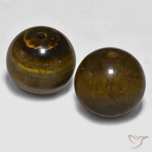 24.43ctw Natural Golden Brown Tiger's Eye, Sphere / Ball, Opaque