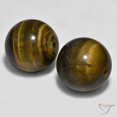 Tiger's Eye Gemstones in 12 mm (calibrated) Size for Sale, Tiger's Eye Stones in Golden Brown Color