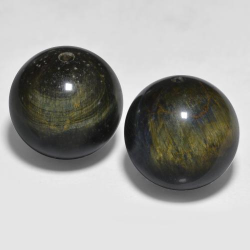 Multicolor Tiger's Eye Gem - 13.7ct Drilled Sphere (ID: 566447)