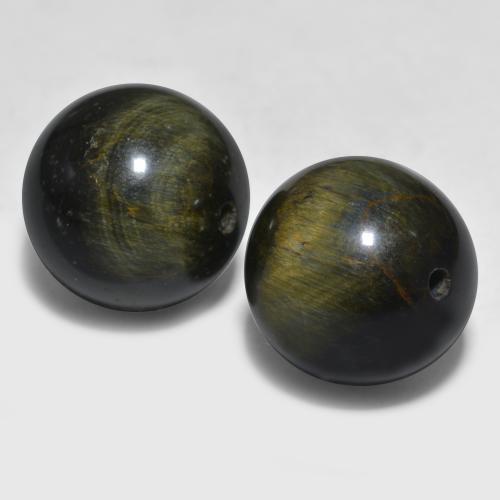 Tiger's Eye Gemstones in 12.6 mm Size for Sale, Tiger's Eye Stones in Multicolor Color