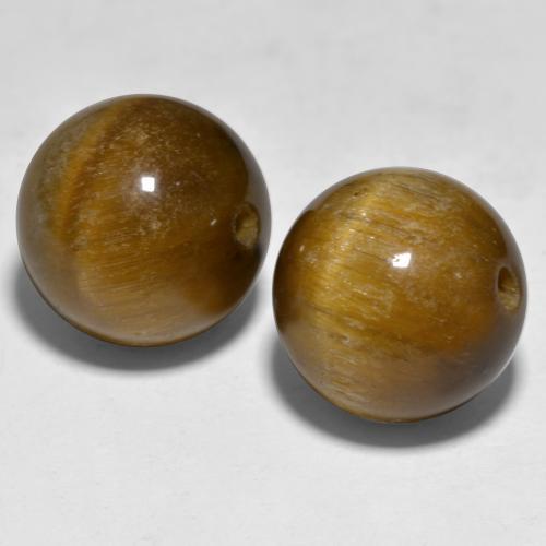 Tiger's Eye Gemstones in 12.1 mm Size for Sale, Tiger's Eye Stones in Medium Brown Color