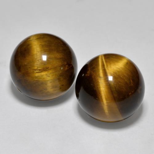 Warm Brown Tiger's Eye Gem - 12.4ct Drilled Sphere (ID: 566536)