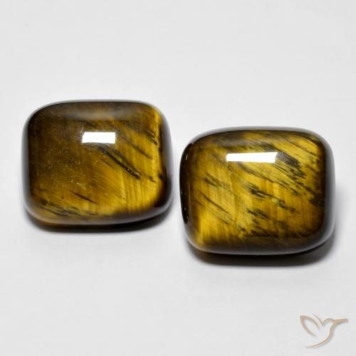 16.97 ct Cushion Tiger's Eye, 14.1 x 11.9 mm From Thailand, Photo A