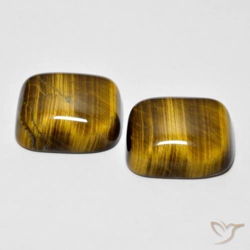Tiger's Eye Gemstones in 14 x 12 mm (calibrated) Size for Sale, Tiger's Eye Stones in Golden Brown Color