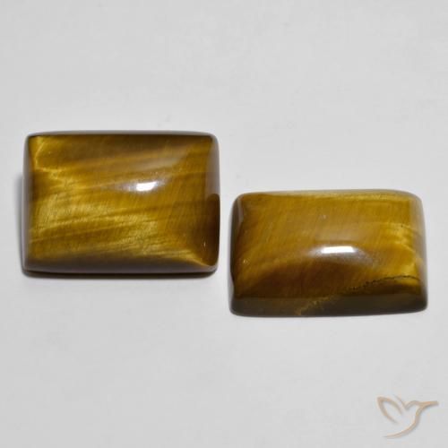26.73 ctw Brown Tiger's Eye Stones, Natural Tiger's Eye in Baguette Cabochon Shape for Sale