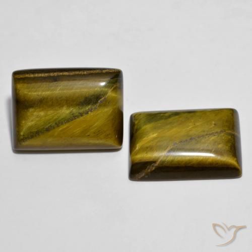 24.23 ctw Brown Tiger's Eye Stones, Natural Tiger's Eye in Baguette Cabochon Shape for Sale