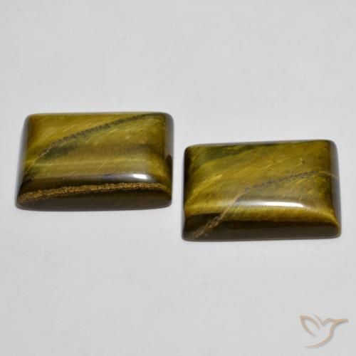 Tiger's Eye Gemstones in 18 x 13 mm (calibrated) Size for Sale, Tiger's Eye Stones in Warm Brown Color