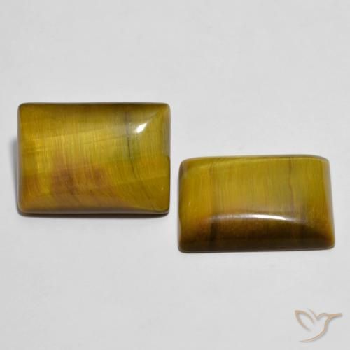 22.19 ctw Brown Tiger's Eye Stones, Natural Tiger's Eye in Baguette Cabochon Shape for Sale
