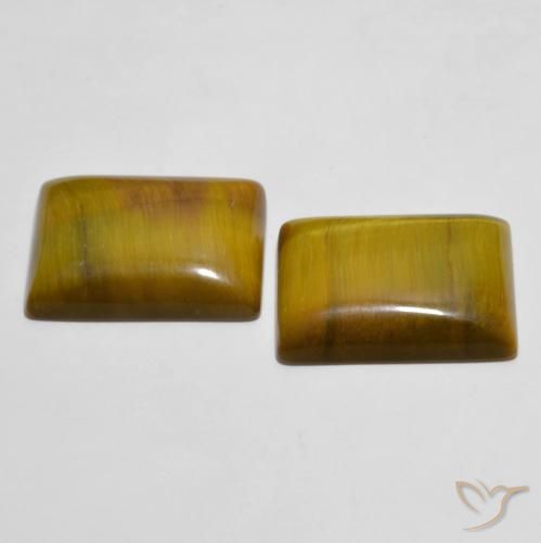 Tiger's Eye Gemstones in 18 x 13 mm (calibrated) Size for Sale, Tiger's Eye Stones in Golden Brown Color