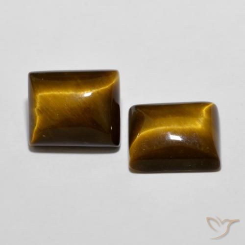 12.53 ctw Brown Tiger's Eye Stones, Natural Tiger's Eye in Baguette Cabochon Shape for Sale