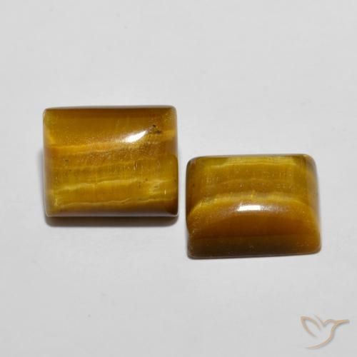 12.38 ctw Brown Tiger's Eye Stones, Natural Tiger's Eye in Baguette Cabochon Shape for Sale