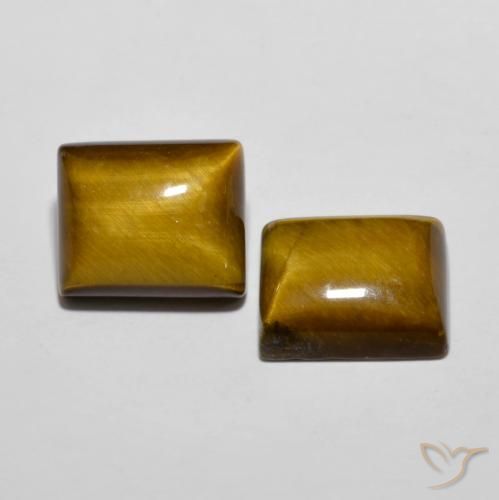 12.50 ctw Brown Tiger's Eye Stones, Natural Tiger's Eye in Baguette Cabochon Shape for Sale
