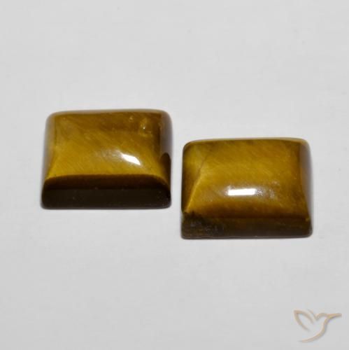 Tiger's Eye Gemstones in 12 x 10 mm (calibrated) Size for Sale, Tiger's Eye Stones in Warm Brown Color