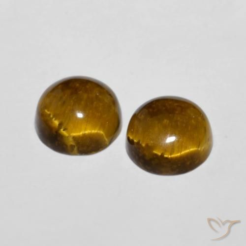 Tiger's Eye Gemstones in 8 mm (calibrated) Size for Sale, Tiger's Eye Stones in Golden Brown Color