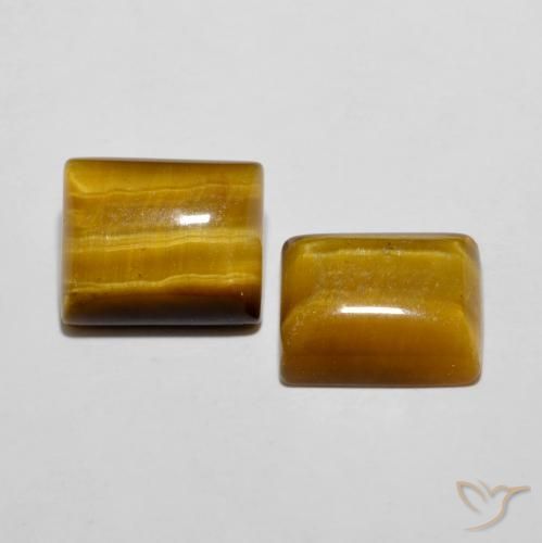 11.89 ctw Brown Tiger's Eye Stones, Natural Tiger's Eye in Baguette Cabochon Shape for Sale