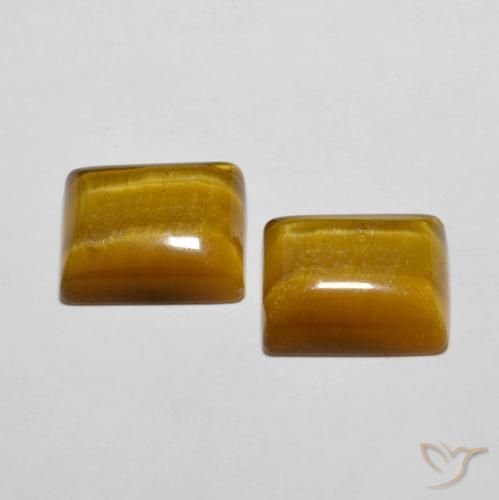 Tiger's Eye Gemstones in 12 x 10 mm (calibrated) Size for Sale, Tiger's Eye Stones in Medium Brown Color