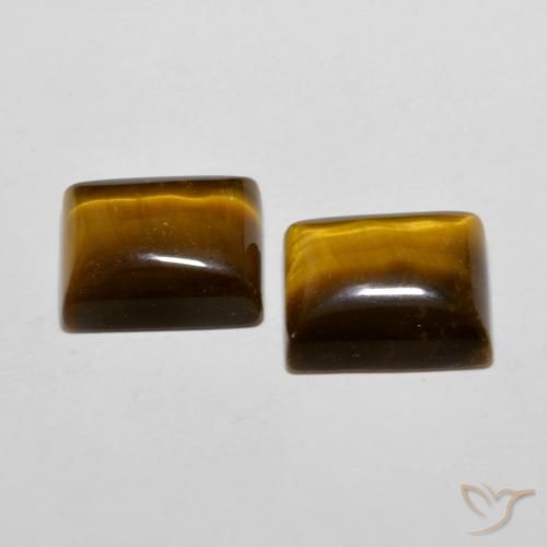 Tiger's Eye Gemstones in 12 x 10 mm (calibrated) Size for Sale, Tiger's Eye Stones in Golden Brown Color