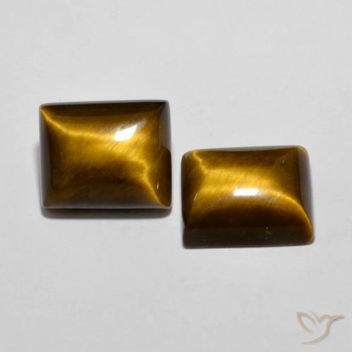 12.57 ctw Brown Tiger's Eye Stones, Natural Tiger's Eye in Baguette Cabochon Shape for Sale