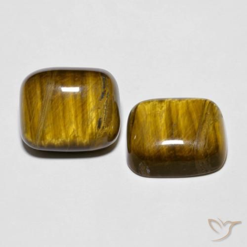18.45 ctw Brown Tiger's Eye Stones, Natural Tiger's Eye in Cushion Cabochon Shape for Sale