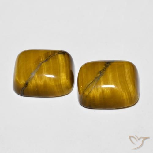 Tiger's Eye Gemstones in 14 x 12 mm (calibrated) Size for Sale, Tiger's Eye Stones in Warm Brown Color