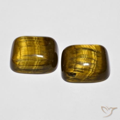 Tiger's Eye Gemstones in 14 x 12 mm (calibrated) Size for Sale, Tiger's Eye Stones in Golden Brown Color