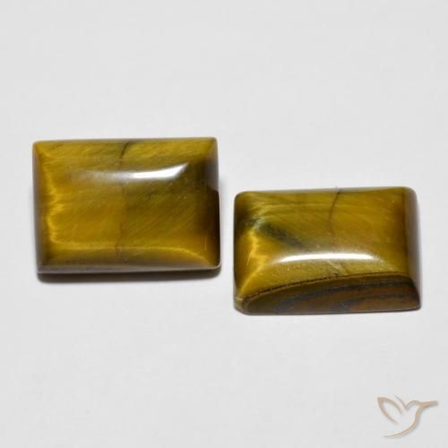 15.17 ctw Brown Tiger's Eye Stones, Natural Tiger's Eye in Baguette Cabochon Shape for Sale