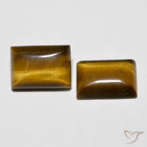 13.78 ctw Brown Tiger's Eye Stones, Natural Tiger's Eye in Baguette Cabochon Shape for Sale