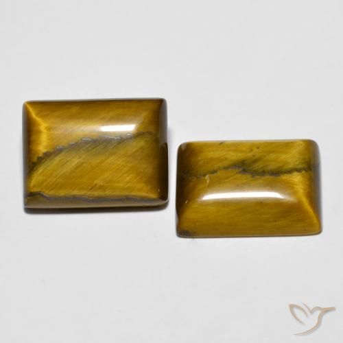 19.57 ctw Brown Tiger's Eye Stones, Natural Tiger's Eye in Baguette Cabochon Shape for Sale