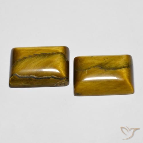 Tiger's Eye Gemstones in 16 x 12 mm (calibrated) Size for Sale, Tiger's Eye Stones in Golden Brown Color