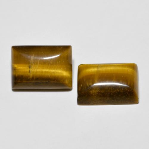 14.93 ctw Brown Tiger's Eye Stones, Natural Tiger's Eye in Baguette Cabochon Shape for Sale