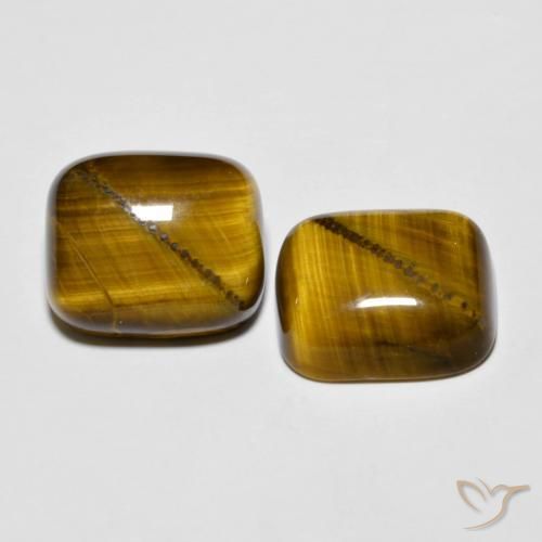 18.10 ctw Brown Tiger's Eye Stones, Natural Tiger's Eye in Cushion Cabochon Shape for Sale