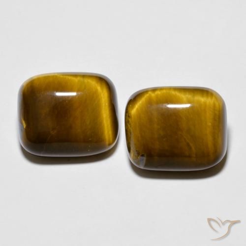 17.71ctw Natural Medium Brown Tiger's Eye, Cushion, Opaque