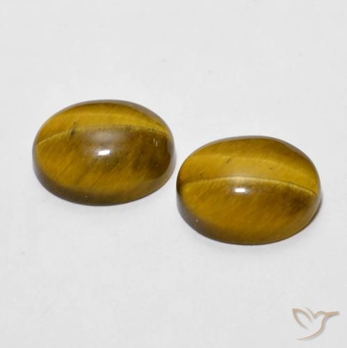 Tiger's Eye Gemstones in 10 x 8 mm (calibrated) Size for Sale, Tiger's Eye Stones in Medium Brown Color