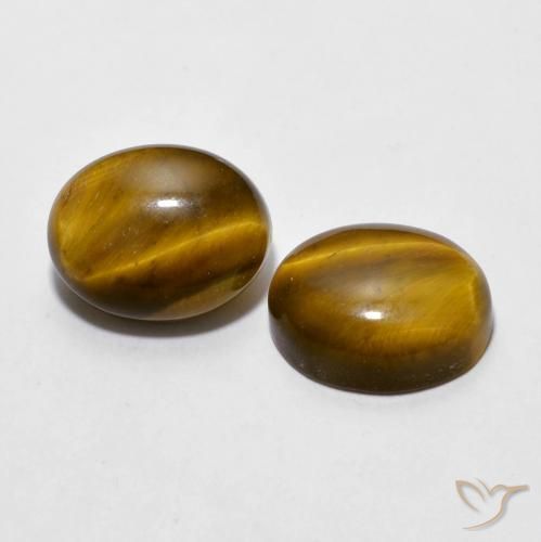5.98 ctw Brown Tiger's Eye Stones, Natural Tiger's Eye in Oval Cabochon Shape for Sale