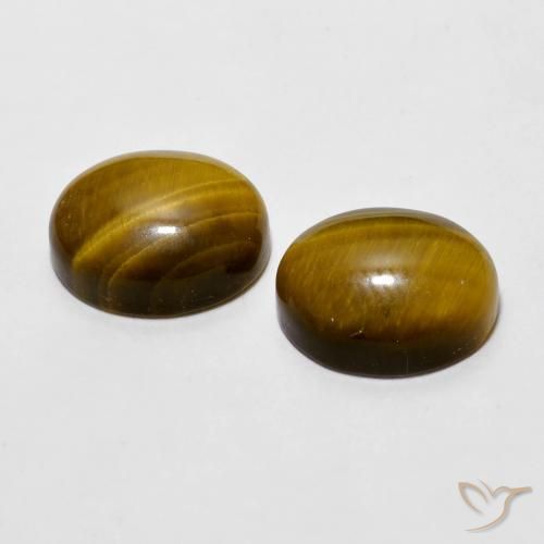 Tiger's Eye Gemstones in 10 x 8 mm (calibrated) Size for Sale, Tiger's Eye Stones in Warm Brown Color