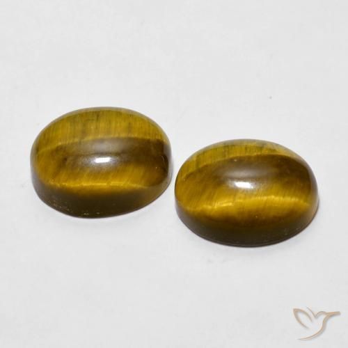 Tiger's Eye Gemstones in 10 x 8 mm (calibrated) Size for Sale, Tiger's Eye Stones in Warm Brown Color