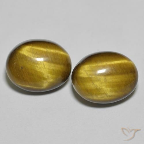 Oeil de tigre ovale de 6,04 ct, 10,1 x 8,1 mm de Thaïlande, Photo A