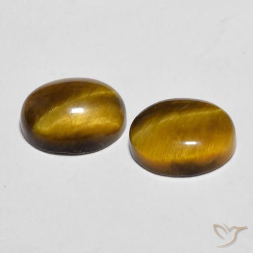 Tiger's Eye Gemstones in 10 x 8 mm (calibrated) Size for Sale, Tiger's Eye Stones in Gingerbread Brown Color