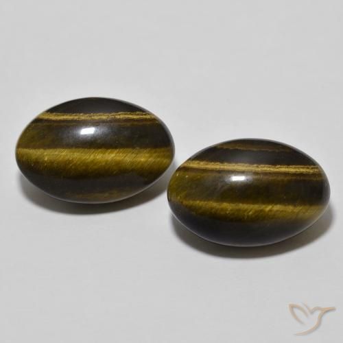 7.68 ct Oval Tiger's Eye, 12.3 x 8.2 mm From Thailand, Photo A