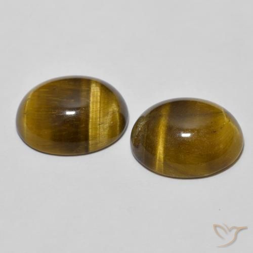 Tiger's Eye Gemstones in 11 x 9 mm (calibrated) Size for Sale, Tiger's Eye Stones in Golden Brown Color