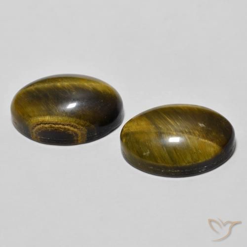 Tiger's Eye Gemstones in 12.4 x 8.4 mm Size for Sale, Tiger's Eye Stones in Golden Brown Color
