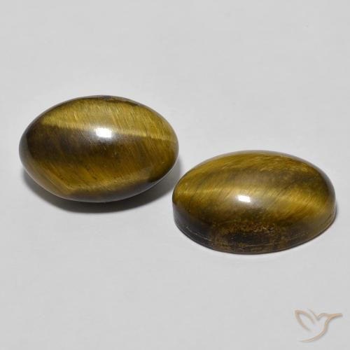 7.90 ctw Brown Tiger's Eye Stones, Natural Tiger's Eye in Oval Cabochon Shape for Sale