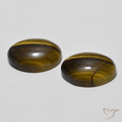 Tiger's Eye Gemstones in 12 x 8 mm (calibrated) Size for Sale, Tiger's Eye Stones in Warm Brown Color