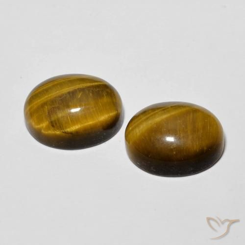 Tiger's Eye Gemstones in 10 x 8 mm (calibrated) Size for Sale, Tiger's Eye Stones in Golden Brown Color