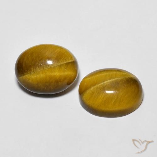 6.20 ctw Brown Tiger's Eye Stones, Natural Tiger's Eye in Oval Cabochon Shape for Sale